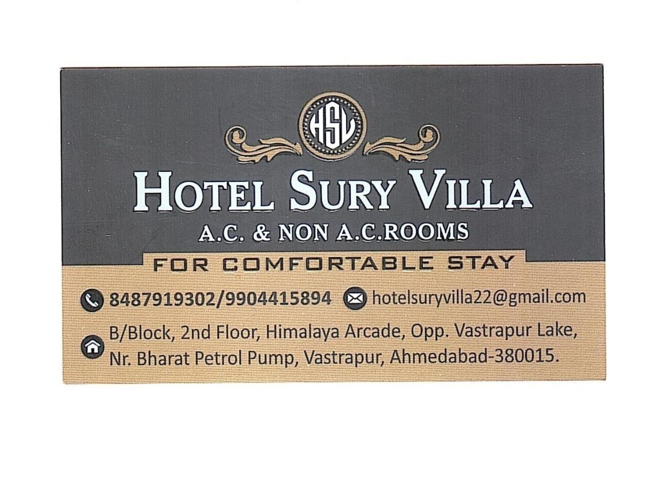 Hotel Sury Villa Ахмедабад Экстерьер фото